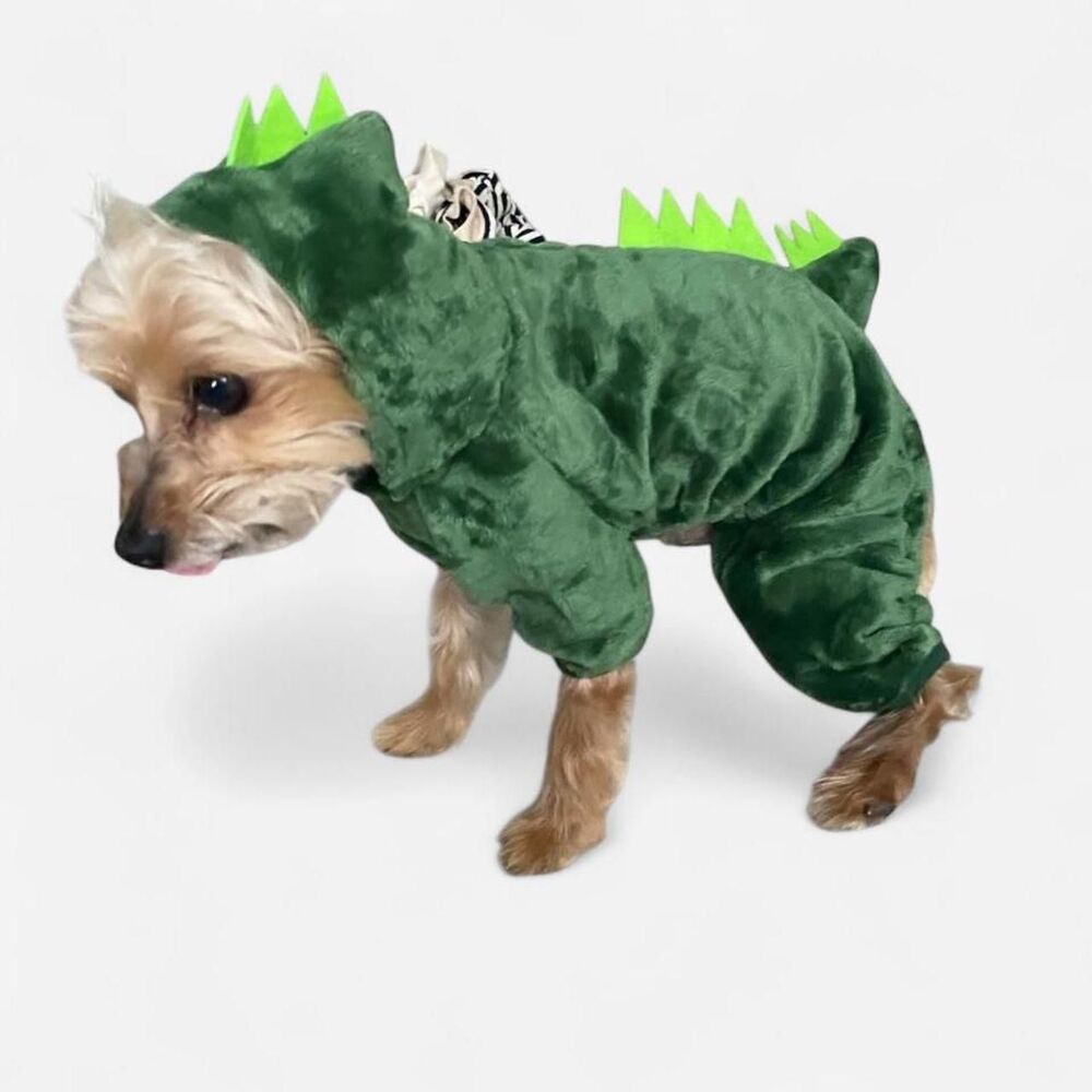 Extra Small Green Dinosaur Dog Costume